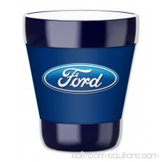 Mugzie 16-Ounce Tumbler Drink Cup with Removable Insulated Wetsuit Cover - Ford Logo - Blue